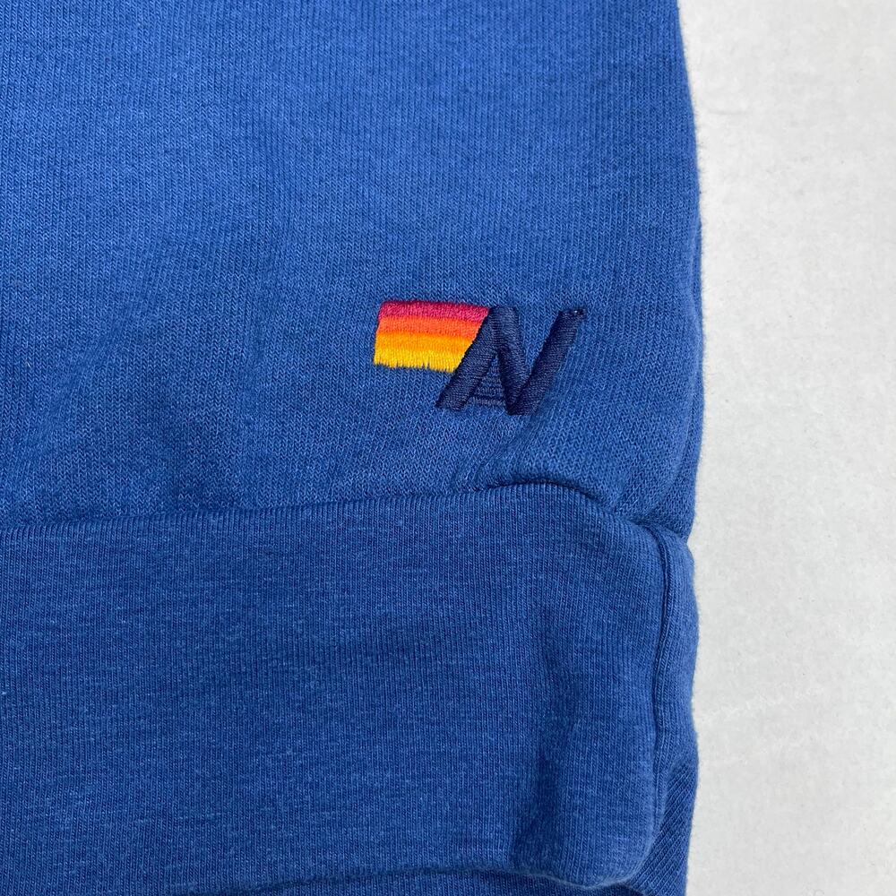 Aviator Nation x SoulCycle cropped crew sweatshirt Medium Blue smiley graphic - Picture 8 of 14
